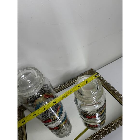 Set of Two Rare Vintage Anchor Hocking Glass Jars with Fruit Motif - Picture 9 of 10